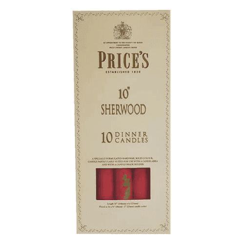 10" SHERWOOD DINNER CANDLES 10 PACK